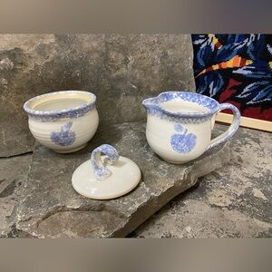 Handmade Artisan Ceramic Creamer and Sugar Set